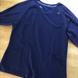 Women’s small jockey scrub top. Navy blue